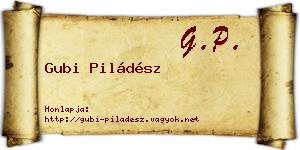 Gubi Piládész névjegykártya